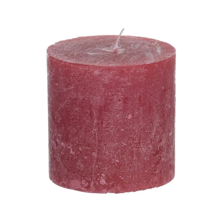 Xenos Kaars rustiek - rood - ø7x7 cm- Stompkaarsen