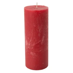 Xenos Kaars rustiek - rood - ø7x18 cm- Stompkaarsen