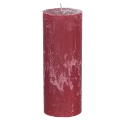 Xenos Kaars rustiek - rood - ø7x18 cm- Stompkaarsen