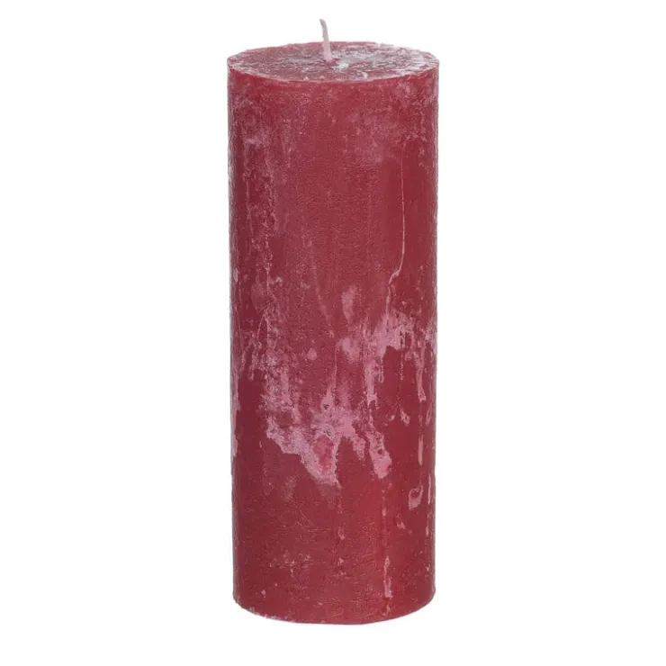 Xenos Kaars rustiek - rood - ø7x18 cm- Stompkaarsen