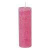 Xenos Kaars rustiek - roze - ø5x15 cm- Stompkaarsen