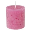 Xenos Kaars rustiek - roze - ø7x7 cm- Stompkaarsen