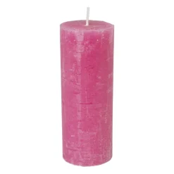 Xenos Kaars rustiek - roze - ø7x18 cm- Stompkaarsen