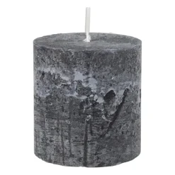 Xenos Kaars rustiek - zwart - ø7x7 cm- Stompkaarsen