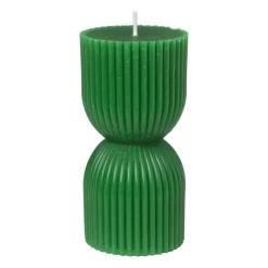 Xenos Kaars zandloper - groen - ø6x12 cm- Kerstcadeaus|Sierkaarsen