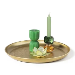 Xenos Kaars zandloper - groen - ø6x12 cm- Kerstcadeaus|Sierkaarsen