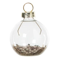Xenos Kaarthouders kerstballen - champagnekleurig - set van 4- Kerst Inpakken|Kerst Knutselen