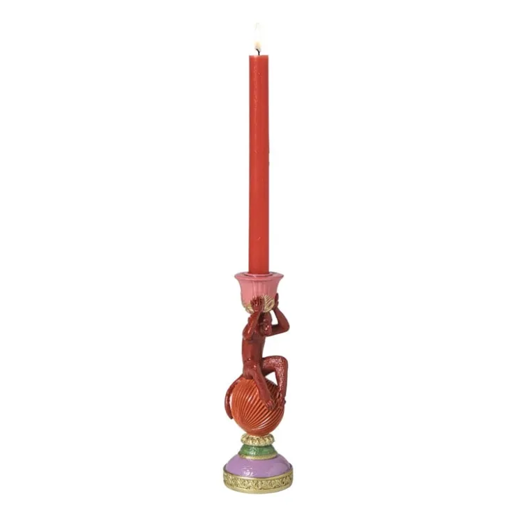 Xenos Kandelaar aap - multikleur - ø8x22.5 cm- Kandelaars