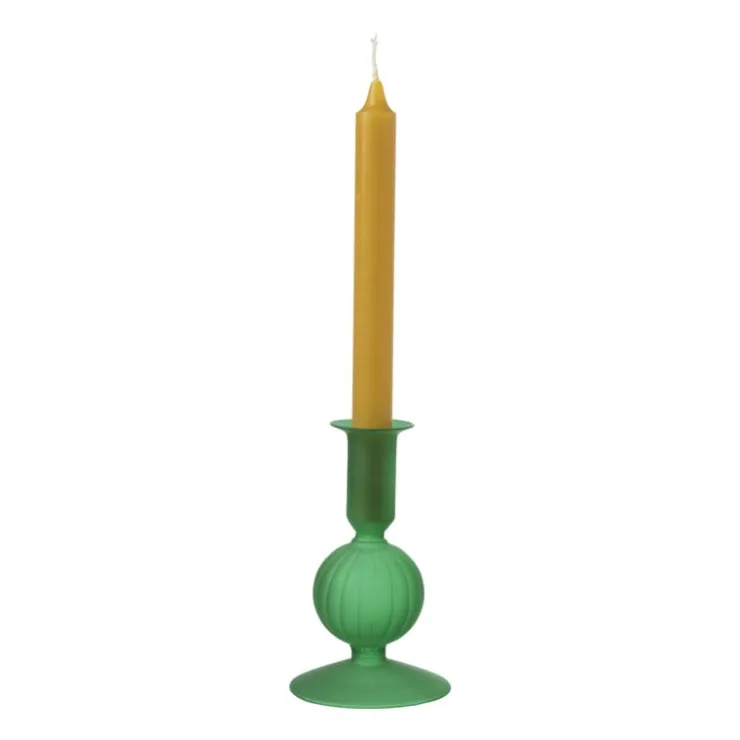 Xenos Kandelaar 1bol - groen - ø8.5x15 cm- Kandelaars