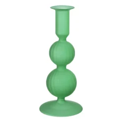 Xenos Kandelaar 2bol - groen - ø8.5x20 cm- Kandelaars