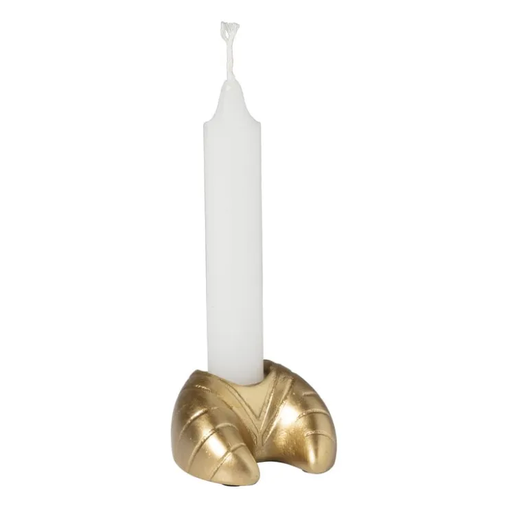 Xenos Kandelaar croissant Monique - goud - 4x6.5x6.5 cm- Kandelaars