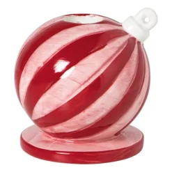 Xenos Kandelaar kerstbal klein - rood/roze - ø7.8x7.9 cm- Kandelaars