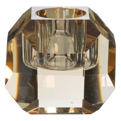 Xenos Kandelaar kristal - licht bruin - ø5x4.5 cm- Kandelaars