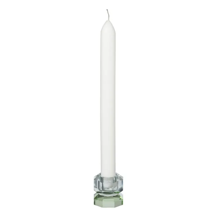 Xenos Kandelaar kristal 2-laags - blauw/groen - 4x4x4 cm- Kandelaars