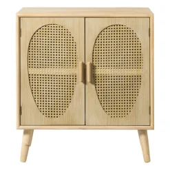 Xenos Kast Flores met ovalen vlakken - bruin - 78x70x37.5 cm- Tv Meubels|Kast Met Deuren