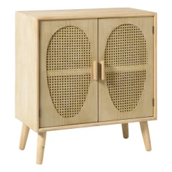 Xenos Kast Flores met ovalen vlakken - bruin - 78x70x37.5 cm- Tv Meubels|Kast Met Deuren