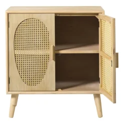 Xenos Kast Flores met ovalen vlakken - bruin - 78x70x37.5 cm- Tv Meubels|Kast Met Deuren