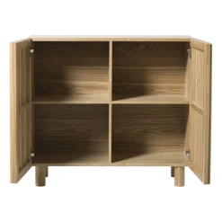 Xenos Kast Japandi met 2 deuren - bruin - 80x72x33 cm- Kast Met Deuren|Dressoir