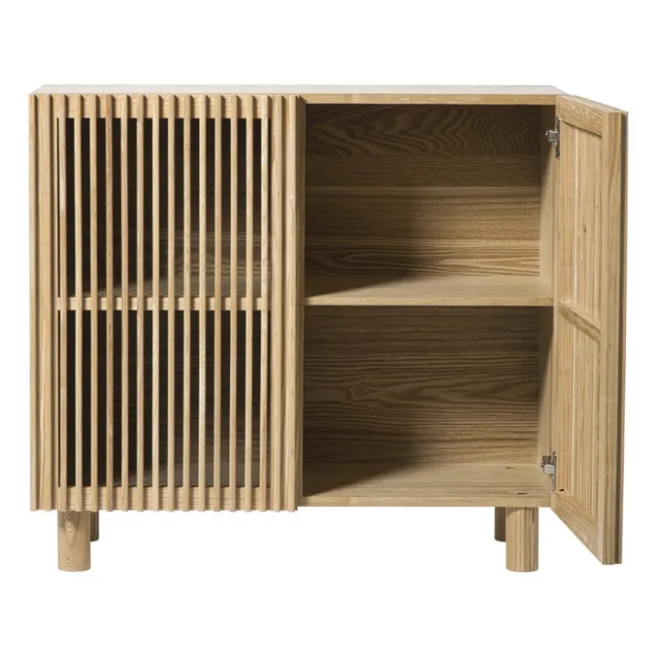 Xenos Kast Japandi met 2 deuren - bruin - 80x72x33 cm- Kast Met Deuren|Dressoir
