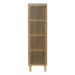 Xenos Kast Japandi smal - bruin - 145x40x33 cm- Kast Met Deuren