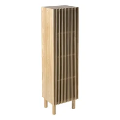 Xenos Kast Japandi smal - bruin - 145x40x33 cm- Kast Met Deuren