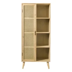 Xenos Kast Java met deurtje en vakken - bruin - 160x70x33.5 cm- Kast Met Deuren|Vakkenkasten