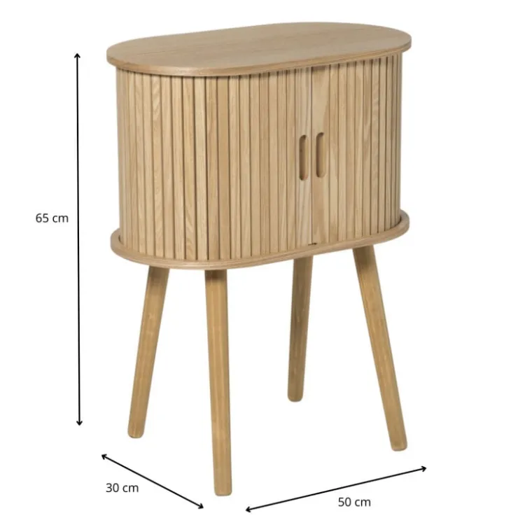 Xenos Kast Uppsala ovaal - naturel - 65x50x30 cm- Nachtkastjes|Kast Met Deuren