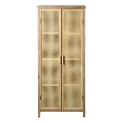 Xenos Kast webbing Lombok - bruin - 165x70x40 cm- Kast Met Deuren
