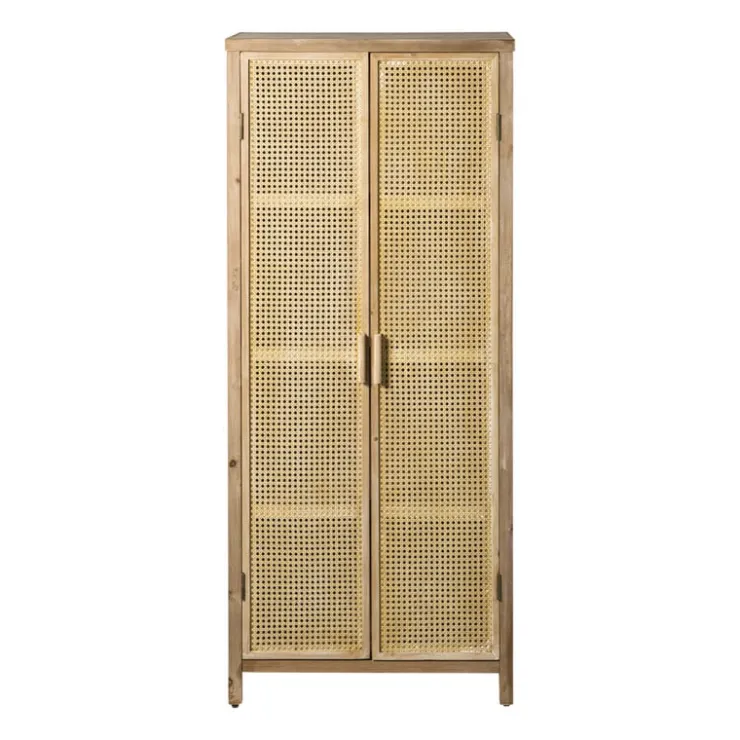 Xenos Kast webbing Lombok - bruin - 165x70x40 cm- Kast Met Deuren