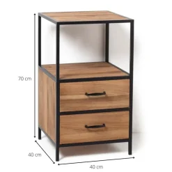 Xenos Kastje Charlie met 2 laden - 70x40x40 cm- Nachtkastjes|Ladekasten