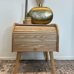 Xenos Kastje Uppsala met roldeur - naturel - 45x40x34 cm- Nachtkastjes|Kast Met Deuren