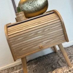 Xenos Kastje Uppsala met roldeur - naturel - 45x40x34 cm- Nachtkastjes|Kast Met Deuren
