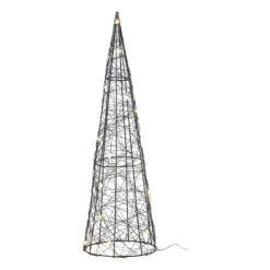 Xenos Kegel LED - zwart - ø12x40 cm- Kleine Kerstbomen