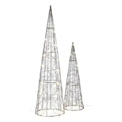Xenos Kegel LED - zwart - ø12x40 cm- Kleine Kerstbomen