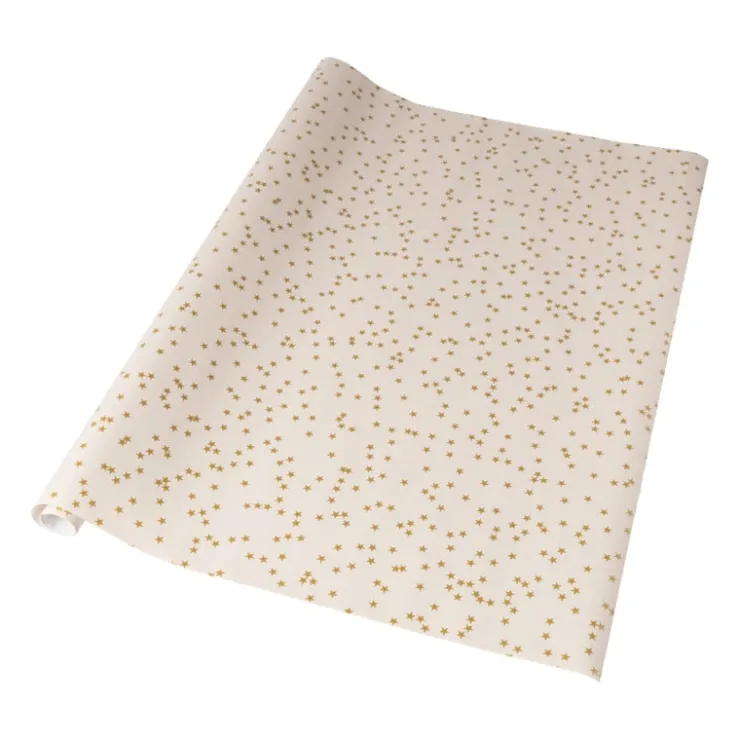 Xenos Kerst inpakpapier roze sterren - multikleur - 70x200 cm- Kerst Inpakken