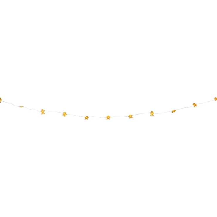 Xenos Kerst lichtslinger met gingerbread mannetjes - bruin - 1.9 meter- Kerstverlichting|Kerstboom Verlichting