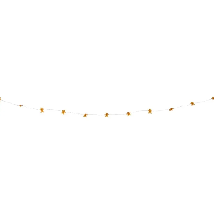 Xenos Kerst lichtslinger met gingerbread mannetjes - bruin - 1.9 meter- Kerstverlichting|Kerstboom Verlichting