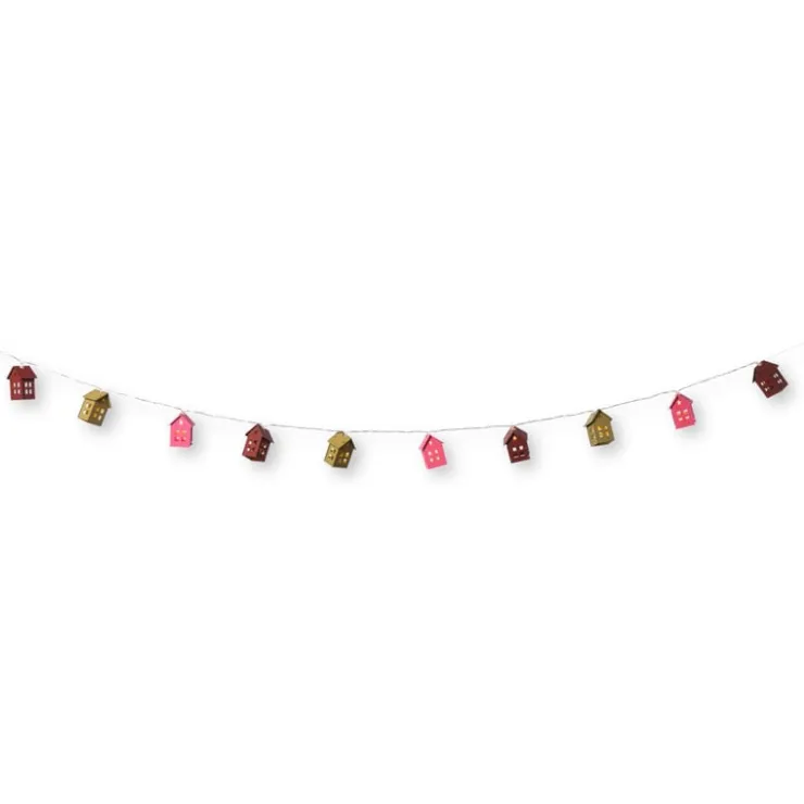 Xenos Kerst lichtslinger met huisjes - multikleur - 165 cm- Kerstverlichting|Kerstboom Verlichting