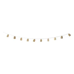 Xenos Kerst lichtslinger met huisjes - goudkleurig - 135 cm- Kerstverlichting|Kerstboom Verlichting