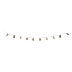 Xenos Kerst lichtslinger met huisjes - goudkleurig - 135 cm- Kerstverlichting|Kerstboom Verlichting