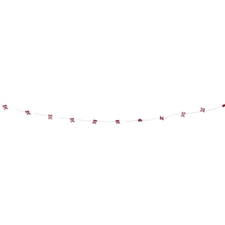 Xenos Kerst lichtslinger met strikjes - rood - 1.9 meter- Kerstverlichting|Kerstboom Verlichting