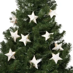 Xenos Kerst lichtslinger met sterren - wit - 1.35 meter- Kerstverlichting|Kerstboom Verlichting
