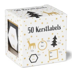 Xenos Kerst naamstickers - diverse varianten - set van 50- Kerst Inpakken
