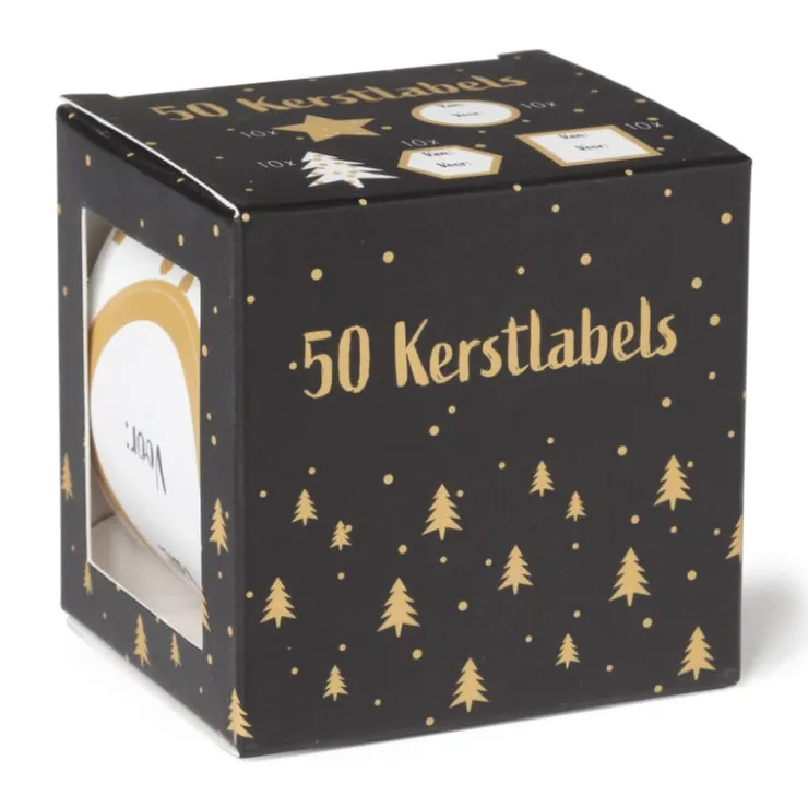 Xenos Kerst naamstickers - diverse varianten - set van 50- Kerst Inpakken