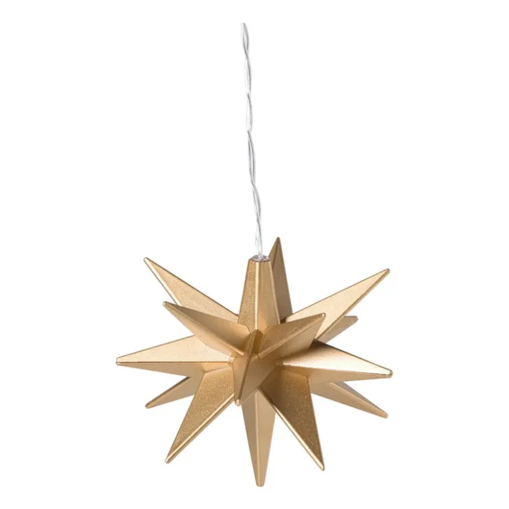 Xenos Kerst ster - goudkleurig - 11.5 cm- Kerstverlichting