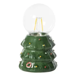 Xenos Kerst tafellamp - groen - ø9x16 cm- Kerstverlichting|Led Lampen