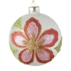 Xenos Kerstbal bloem - wit- Kerstballen