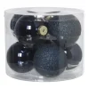 Xenos Kerstbal box - blauw - set van 8- Kerstballen