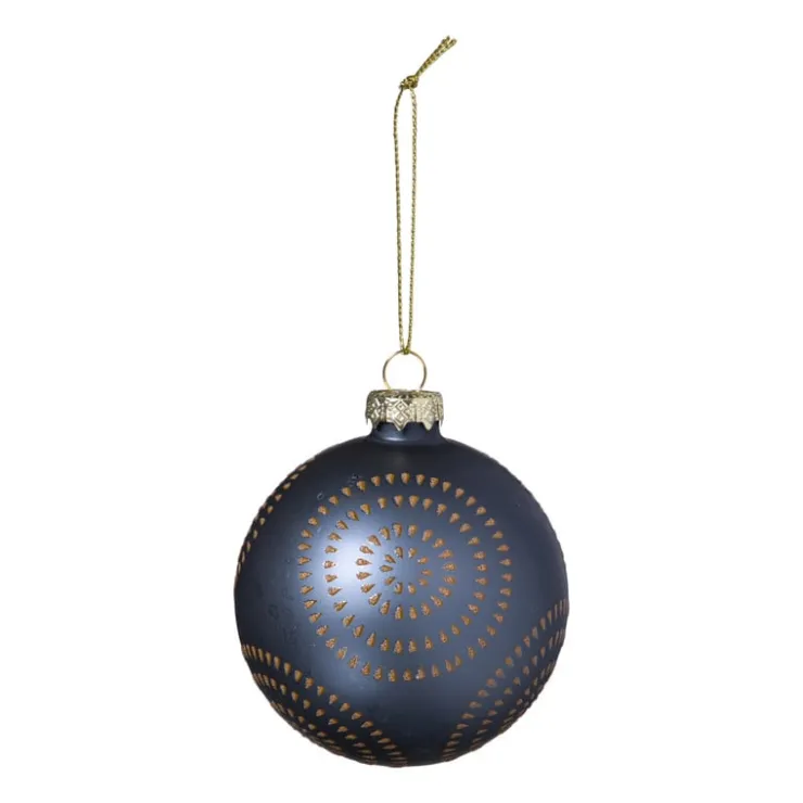 Xenos Kerstbal cirkels stipjes - bruin- Kerstballen