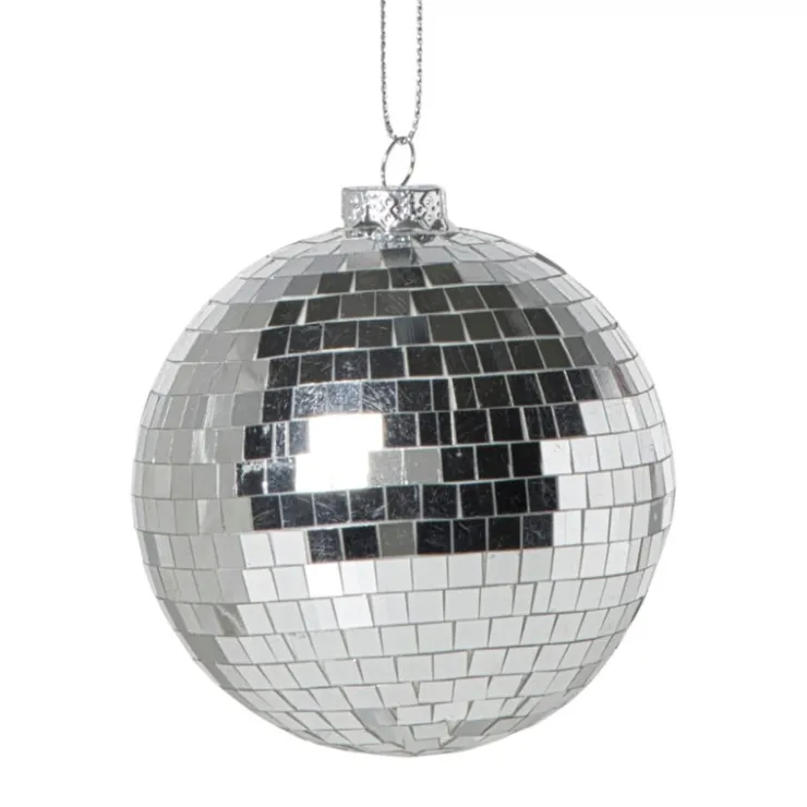 Xenos Kerstbal discobal - zilverkleurig- Kerstballen